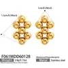 Ins Pendientes Colgantes de Acero con Perlas Geométricas Simples y de Moda, Collar, Set de Joyería de Acero Inoxidable Chapado en Oro de 18K