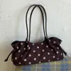 Bolso de gamuza para mujer 2026 nuevo moda de otoño nicho lunares bolso tote de trabajo de gran capacidad bolso de hombro