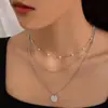 Collar Minimalista Estilo Europeo y Americano Estilo Ins en Forma de Y con Colgante de Moneda Redonda Gargantilla Cadena para Suéter Accesorios para Mujer