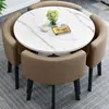 Mesa de jantar retrátil para apartamento pequeno, casa, loja, combinação de mesa e cadeira para negociação e mesa redonda de recepção