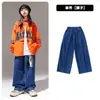Ropa de moda hip hop para niños hiphop genial guapo Ropa para actuación del Día de Año Nuevo niños camisa de hip hop traje niñas moda callejera
