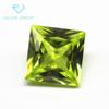 Lote cuadrado ángulo recto flor de coche verde manzana circón piedra desnuda fondo puntiagudo Cuadrado Princesa flor de coche corte piedra blanca diamante CZ