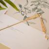 Ming-made Hanfu Estilo Antigo Long Tassel Step-up Hairpin All-match Fairy-style Hair-pulled Tang Style Headwear Hairpin National Style Hairpin Green Hairpin