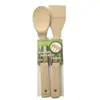 Espátula de Bambu para Panelas Antiaderentes, Espátula de Cozinha, Colher de Arroz, Espátula de Bambu Não Pintada, Conjunto de Espátulas de Bambu com Cabo Longo, Utensílios de Cozinha