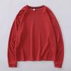 Novo fabricante 2024 Spring Youth popular thin men's waffle pullover manga comprida em torno do pescoço camiseta masculina