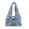 2025 Nueva Moda Bolso de Hombro de Mezclilla Simple Exquisito Lazo Nicho Tote para Ir al Trabajo