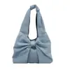 Bolso de Mano Sencillo de Moda al por Mayor con Lazo para Mujer, Bolso de Hombro de Mezclilla Nuevo Verano 2025, Bolso Casual de Axila