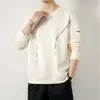 Moletom Pique Air Layer Pesado de Outono 280g para Homens Tendência Casual Sem Capuz