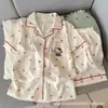 Pijama de Algodão Nuvem Tailandês para Mulheres, Estilo Coreano de Verão Desenho Animado Fofo Manga Curta Roupa de Casa, Conjunto de Duas Peças Venda por Atacado