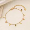 Pulseiras Geométricas de Aço Titânio com Zircônia Colorida em Múltiplos Estilos para Mulheres, Banhadas a Ouro 18K, Não Desbotam, Joias Modernas e Versáteis
