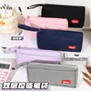 Bolsa de Lápices Creativa de Doble Capa con Cremallera para Estudiantes de Secundaria Bolsa de Papelería Simple Portátil Capacidad Estudiantil Bolsa Grande para Lápices de Examen Venta al por Mayor
