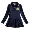 Camisa tipo polo Comercio exterior Ropa infantil Primavera y Otoño Estudiante Vestido infantil Niña Bebé Elegante Manga larga Falda plisada
