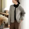 Abrigo suéter de piel de visón impermeable estilo tweed, nueva colección primavera/otoño 2026, cárdigan de punto suelto y suave estilo coreano