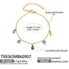 Corrente com pingente de zircônia cúbica em formato de gota d'água, geométrica, personalizada e colorida, conjunto de pulseira e tornozeleira da moda para o dia a dia, atacado