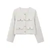 ZA Atacado de Roupas Femininas Transfronteiriças Estilo Europeu e Americano Textura Ombreira Blazer de Botão Único Estilo Fragrante Conjunto de Duas Peças Saia de Quadril
