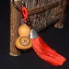 Ping An Fu con borla y colgante de llavero de calabaza, artesanía de calabaza natural, pequeño regalo de calabaza