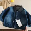 Chaqueta de Mezclilla de Color Block a la Moda con Cuello de Solapa para Niños y Niñas, Chaqueta de Bebé Primavera y Otoño 2026, Top de Moda Infantil