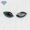 Huagang Gem Seven Color Mosan Diamond Pedra Nua Olho de Cavalo Tipo Folha Anéis Moissanite Pedra Nua Sílica Moissanite Sintética
