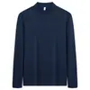 Camiseta térmica dupla face masculina para outono e inverno, camada interna quente com gola alta meia, nova camiseta térmica de manga comprida espessa