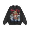 Suéter de Gola Redonda Estampado de Rua Estilo Americano para Homens e Mulheres Marca de Moda Solta Street Hip Hop Lavagem Velha Casual Solta Manga Longa