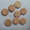 Decoración colgante de etiqueta de oblea de madera de haya redonda 2 agujeros accesorios para llavero de joyería material un agujero doble agujero