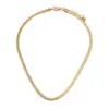 Cadena de serpiente plana simple ins europea y americana cadena de serpiente plana de 5 mm collar de espiga cadena de hueso de serpiente gruesa