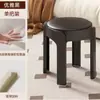 Taburete de Asiento Suave de Plástico para Uso Doméstico, Taburete Pequeño para Mesa de Café en Sala de Estar, Taburete Bajo Elegante Apilable para Niños, Taburete Redondo para Cambiar Zapatos en la Entrada