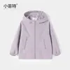 Sudadera con capucha nueva para otoño 2026 de Little Fitter para niñas, Ropa de moda para niñas mayores, Chaqueta cortavientos para niños