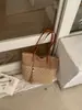 Bolso Grande Tejido Estilo Vacaciones en la Playa para Mujer 2026 Nuevo Bolso de Playa con Bloques de Color Bolso Tote de Paja de Alto Valor para Viajar