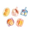 Yqt Bandeja Linda Desayuno Comida Juguete Adornos DIY Resina Pequeños Accesorios Juguetes de Moda Juguetes de Peluche Accesorios para Ropa