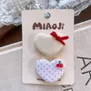 P14 Tela de Invierno Estilo Coreano para Niños Color Beige Clip de Dibujos Animados Bb para Niñas, Pinza Lateral para Flequillo, Pinza para el Cabello a Cuadros, Juego de 2