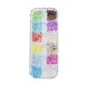 Joyería para uñas cuentas de burbuja rejilla de 12 tamaño semicírculo mixto aurora cuentas de pez humano color caramelo fondo plano cuentas de vidrio mágico