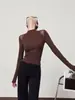 Atacado transfronteiriço roupas femininas mais vendidas outono novo vintage estilo simples design patchwork camiseta gola alta HBZXP710137