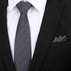 Corbata Delgada K-Style de 8cm para Hombre y Mujer, Moderna, Casual, Profesional, Rayada, Anudada a Mano, Corbata Fina para Novio, Padrinos de Boda, Banquete de Boda