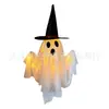 Enfeites de Fantasma Brilhantes de Halloween, Chapéus de Bruxa, Luzes de Atmosfera, Adereços de Decoração para Cena de Festa