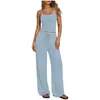 Conjunto Informal de 2 Piezas para Mujer Y2 2026 Color Sólido Camisola Pantalones de Pierna Ancha - Comercio Exterior Transfronterizo Amazon Europeo y Americano