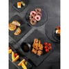 Nuevo tablero de fondo de pizarra negra para fotografía de alimentos, accesorios decorativos para postres, filetes, platos de cena y manteles individuales