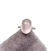 Anillo de Cristal Rosa Natural Transfronterizo Accesorios para Mujer Nicho de Alta Gama Joyería de Plata 925 10*14 Moda Venta Directa de Fábrica