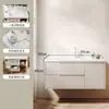Set de Gabinete de Baño Sencillo de Madera Maciza Multicapa con Lavabo de Cerámica Integrado, Gabinete de Espejo Inteligente Multifuncional y Espejo