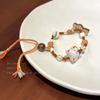 Pulsera de mariposa de diamantes de color fresco pequeño de principios de primavera, temperamento de moda, dulce, versátil, simple, personalidad, cuentas