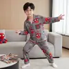 2026 Pijamas Nuevos para Niños Primavera y Otoño Algodón de Imitación Manga Larga Niños Adolescentes Niños Mayores Ropa de Casa Estilo Otoño
