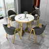 Conjunto de Mesa e Cadeiras de Reunião Luxo Nórdico para Escritório de Vendas, Recepção de Lazer, Cafeteria/Loja de Chá Pequena Mesa Redonda Minimalista Moderna