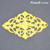 Patche de Joia de Ferro Dourado, Peça de Flor Romboidal Antiga, Patche de Metal Quadrilateral Retrô 60*40mm