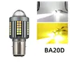Farol de Motocicleta H4 Três Garras Ba20D Branco-Amarelo Luz de Carro Elétrico Luz Alta e Baixa Holofote Integrado Lâmpada de Duas Cores