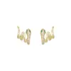 Pendientes Temperamento Tachonados de Diamantes Diseño de Nicho Tachuelas Estilo Frío Año del Serpiente Personalidad Moda Lujo Ligero Accesorios de Pendientes del Zodiaco