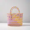 Cesta de Presente em Estoque para Mulheres, Cesta Tecida à Mão, Cesta Tecida Aberta Feita à Mão, Lembrancinha de Casamento