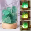 Luminária de noite de pedra bruta de cristal natural, pedra de aromaterapia sem chama, pedra difusora, lâmpada de ambiente para quarto, luz noturna, presente de feriado atacado