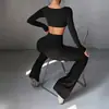 Di Yun Conjunto de Camiseta de Manga Longa e Calça Justa Estilo Yoga Europeu e Americano Y2K Roupas Femininas Outono e Inverno 2026 Site Independente da Amazon