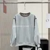 Sudadera de Manga Larga con Cuello Redondo, Estilo Coreano Perezoso de Primavera, Crochet Tridimensional, Bloques de Color, Bordado de Conchas para Mujer 10879