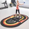 Alfombra de Entrenamiento de Terciopelo de Cristal Alfombra de Yoga para el Hogar Interior Antideslizante Silenciosa Ovalada Alfombrilla de Piso para Saltar la Cuerda Fitness Alfombrilla Aislante de Sonido Amortiguadora de Impactos